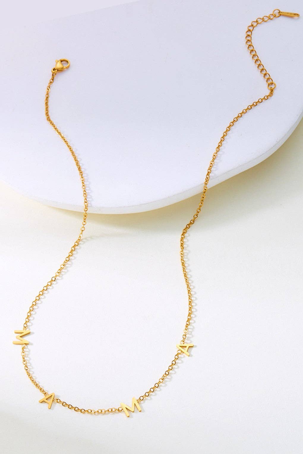 18K Gold PVD Plated Stainless Steel Mama Necklace