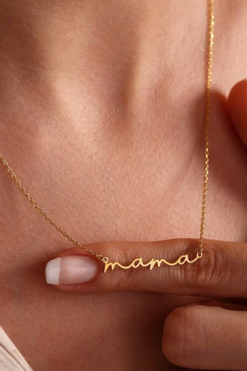18K Gold Plated Waterproof Stainless Steel Mama Necklace